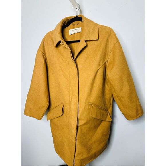 Zara Wool Felt Texture Coat Oversized small - Picture 2 of 7